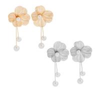 TTPSRY Ohrringe Blumen Design Ohrstecker mit Perle Damen Schmuck Earrings Silber Elegante Ohrringe für Frauen Mädchen Hochzeit Party Alltag Geschenk B