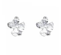 TTPSRY Ohrringe Damen Blütenform Ohrstecker Silber Schmuck Tropfenform Elegante Ohrringe Geschenk Filigrane Ohrstecker Hochzeit Festlich Alltag (Silber)