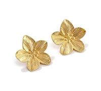 TTPSRY Ohrringe Damen Blumen Design Silber Stud Earrings Ohrstecker Schmuck Ohrschmuck Elegante Ohrringe für Frauen Mädchen Alltag Hochzeit Party Geschenk (Gold)