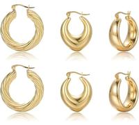 TTPSRY Ohrringe Damen Creolen Gold Hoop Earrings Ohrringe Silber Schmuck Geschenk Ohrschmuck Ohrhänger Creolen Groß Ohrstecker Set Modeschmuck Damen Accessoires Hochzeit Geburtstag