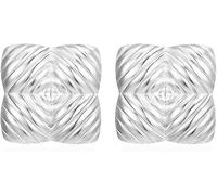 TTPSRY Ohrringe Damen Quadratisch Gesteppte Ohrstecker Gold Schmuck Earrings Silber Ohrschmuck Vintage Ohrringe für Frauen Mädchen Elegant Klassisch Hochzeit Party Geschenk (Silver)
