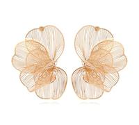 TTPSRY Ohrringe für Damen - Goldene Blumen - Große Multilayer Statement Flower Ohrringe - Hypoallergen - Modeschmuck - Boho - Party - Hochzeitsschmuck