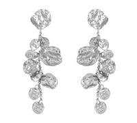 TTPSRY Ohrringe für Damen Unregelmäßige Blütenblatt Ohringe Boho Ohrringe Hypoallergene Ohrstecker Quaste Blumen Ohringe Modeschmuck Earrings (Silber)