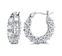 TTPSRY Ohrringe Gold 925 Silber Creolen mit Zirkonia Steinen Eleganter Schmuck für Frauen Perfekt für Festival oder Alltag