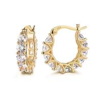 TTPSRY Ohrringe Gold 925 Silber Creolen mit Zirkonia Steinen Eleganter Schmuck für Frauen Perfekt für Festival oder Alltag