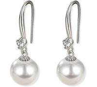 TTPSRY Ohrringe Perlen Tropfen Silber Ohrhänger mit Zirkonia Perlenohrringe Damen Schmuck Helix Piercing Ohr Geschenk für Frauen Mädchen Hochzeit Elegant Klassisch