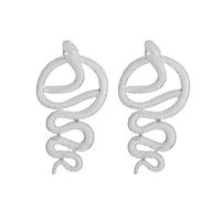 Ttpsry Schlangenform Ohrringe Set 2 Stück Silberfarben Damen Schmuck Ohrhänger Modeschmuck Für Frauen Elegante Ohrringe