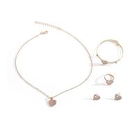 TTPSRY Schmetterling Schmuckset Kristall Halskette Armband Ohrringe Ring Damen Accessoires Elegant Schmuck
