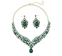 TTPSRY Schmucksets für Damen Hochzeit Kristall Strass Schmuck Set Ohrringe Halskette Brautschmuck Elegant Geschenk Weihnachten Geburtstag Jubiläum Schmuck Accessoires