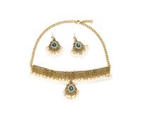 TTPSRY Schmucksets für Damen Zirkonia Perlen Quaste Halskette Ohrringe Hypoallergen Mode Kreativ Schmuckset Geeignet für Alltags Partykleidung