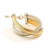 TTPSRY Spiralförmiges Armband Schlangen Optik Damen Armreif Punk Stil Metallisches Armband Verstellbare Größe