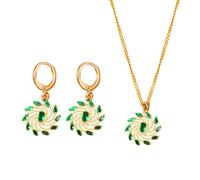 TTPSRY Spiralförmiges Schmuckset Ohrringe Halskette Goldfarben Elegant Stilvoll Damenmode Schmuck Anhänger Klassisch Zeitlos