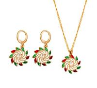 TTPSRY Spiralförmiges Schmuckset Ohrringe Halskette Goldfarben Elegant Stilvoll Damenmode Schmuck Anhänger Klassisch Zeitlos