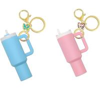 TTPSRY Stanley Cup Zubehör 2 Stück Schmetterling Becher Schlüsselanhänger Set Mini Trinkbecher Anhänger für Tasche,Dekorativer Schlüsselbund