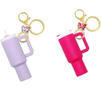 TTPSRY Stanley Cup Zubehör 2 Stück Schmetterling Becher Schlüsselanhänger Set Mini Trinkbecher Anhänger für Tasche,Dekorativer Schlüsselbund