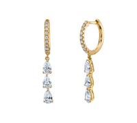 TTPSRY Tropfen Kristall Ohrringe Creolen Zirkonia Hängeohrringe Damen Schmuck Hochzeit Jubiläum Elegant Luxus Glänzend