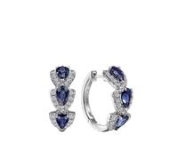 TTPSRY Tropfenform Creolen Ohrringe Blau Zirkonia Schmuck Damen Silberfarben Elegant Luxuriös Hochwertig Klassisch Stilvoll