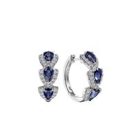 TTPSRY Tropfenform Creolen Ohrringe Blau Zirkonia Schmuck Damen Silberfarben Elegant Luxuriös Hochwertig Klassisch Stilvoll