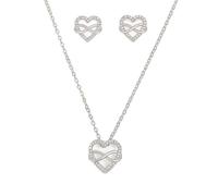 TTPSRY Unendlichkeit Schmuckset - Kristall Halskette & Ohrstecker, Elegant Zeitlos für Damen, Ideales Geschenk für Hochzeiten und Abendpartys-Silber
