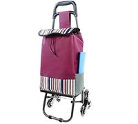 TTSLVS Einkaufstrolley,Grosse KapazitäT Einkaufsroller Treppensteiger Handwagen Multifunktional Klappbarer Einkaufs Trolley für Zuhause Supermarkt Gewichtskapazität 70kg,Rosa