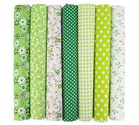 TTYSHIP® 7 Stück Patchwork Stoffe, 50 x 50cm Baumwollstoff, Grün