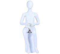 TTZX+7 sitzend Eurotondisplay Schaufensterpuppe weiß matt lackiert hochwertig Egghead mit Metallplatte Kinderpuppe (TTZX+7 sitzend)