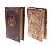 Tubayia 2 Stück Vintage Buch Schmuckkasten Schmuckbox Schmuck Aufbewahrungsbox Wohnzimmer Dekoration