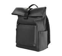 Tucano, Gommo Rolltop Laptop-Rucksack für MacBook Pro 13" und Laptop 14" aus Gummiertem Material, Arbeitsrucksack für Herren und Damen mit Rollverschluss, Gepolsterter Tasche und Trolley-Band, Schwarz