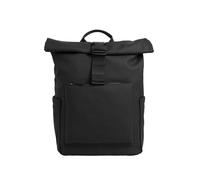 Tucano, Gommo Rolltop Laptop-Rucksack für MacBook Pro 13" und Laptop 14" aus Gummiertem Material, Arbeitsrucksack für Herren und Damen mit Rollverschluss, Gepolsterter Tasche und Trolley-Band, Schwarz
