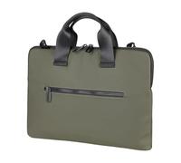Tucano, Gommo Super Slim Tasche für PC Laptop 14" und MacBook Air 15", Schlanke Computertasche mit Abnehmbarem Schultergurt und Zubehörfach, Wasserabweisendes Gummimaterial, 36x25,5x2 cm, Militärgrün