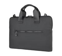 Tucano, Gommo Super Slim Tasche für PC Laptop 14" und MacBook Air 15", Schlanke Computertasche mit Abnehmbarem Schultergurt und Zubehörfach, Wasserabweisendes Gummimaterial, 36x25,5x2 cm, Schwarz
