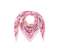 Tuch aus leichter Baumwolle mit Mustermix und SUPER WOMAN-Schriftzug pink - Gr. - one size