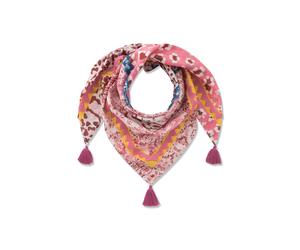 Tuch aus organischer Baumwolle mit verschiedenen Animal-Prints und STAY WILD-Schriftzug pink - Gr. - 100