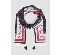 s.Oliver BLACK LABEL Tuch mit Quasten und Valentinstag-Print navy 1