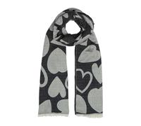 Schal mit Fransen und Artwork ONESIZE schwarz|grau 2173404.99D6.ONESIZE