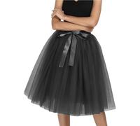 Tüll Rock Damen Fasching Karneval Tütü Tüllrock Lang Retro 50er Rockabilly Tülleock Tulle Puffy 80er Party Tüllröcke Tutu Elastische Hohe Taille Große Größen