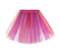 Tüllrock Damen Bunt Regenbogen Tutu Lila Bunt 50Er Tüll Rock Retro Tanzrock Kurz Ballett Petticoat Unterrock Minirock Karneval