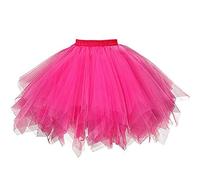 Tüllrock Damen Bunt Regenbogen Tutu Lila Bunt 50Er Tüll Rock Retro Tanzrock Kurz Ballett Petticoat Unterrock Minirock Karneval