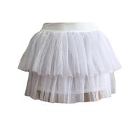 Tüllrock Damen Damen Paillettenrock Glitzerrock Plissee A-Linie Kurzrock Mesh Halbrock Vielseitiger Performance Rock Puffy Kurzrock White One Size