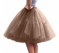 Tüllrock Damen High Low Layered Puffy Fee Tutu Röcke Tüll Midi Rock Lang Ballkleid Kurz Mesh Swing Midirock Für Alltag, A-Linie Tütü Fancy Dress Unregelmäßiger Vintage Ballet Elastisch 50er