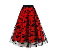 Tüllrock Damen Lang Elegant Elastisch Tüll 50er Jahre Outfit Tüllrock 50er Tütü Rock Teen Dance Dress Up Party Ballett Tanzkleidung Ballettkleidung Vintage Ballet Fasching Tanzrock