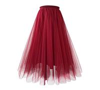 Tüllrock Damen Lang Elegant Elastisch Tüll Vintage Ballet Karneval Tanzrock 1950er Vintage-Stil Outfit Tüllrock 50er Tütü Rock Teen Dance Dress Up Party Ballett Tanzkleidung Ballettkleidung