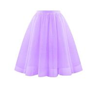 Tüllrock Damen Lang Petticoat Unterrock Vintage Tüll 50er Rockabilly Tütü Rock Elegant Ballett Puffy Röcke Damen Midi Midirock A Linie Tanzrock Einfarbig Karneval Kostüm Fasching Damenrock