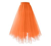 Tüllrock Damen Lang Tütü Ballett Röcke Vintage 50er Jahre Rock Elegant Abendkleid Damen Hochzeit Petticoat Unterrock Rockabilly Tanzrock Karneval Kostüm Partykleid Midi Faschingskostüme