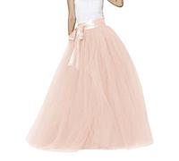 Tüllrock Damen Lang Tutu Rock 50er Vintage Petticoat Unterrock High Waist Tüll Ballett Tanzröcke Lange Tütü Röcke für Karneval Kostüm Fasching Party Tanzkleid Ballkleid Abendkleid Tüülrock