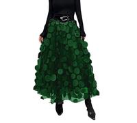 Tüllrock Damen Midi, Sommerrock Damen Lang Tüll Midirock Vintage Maxirock Brautkleid Für Hochzeit Rock Durchsichtige Plisseerock Punkte Wickelrock Elegant Plisseerock Boho Unterrock