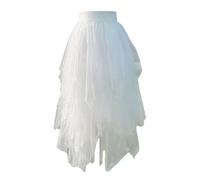 Tüllrock Gold,Tüllrock Lang Damen Karneval Tütü Petticoat A-Linie Elegant Faltenrock Asymmetrisch Elastische Hexenrock Unregelmäßiger Knielang Weich Feen Kostüm Unterrock Mesh Puffy Röcke Midirock