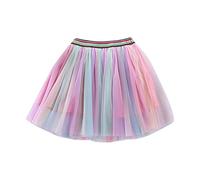 Tüllrock Kinder Ballettrock Regenbogen Minirock Prinzessin Tanzkleid Mädchen Tüll Tanz Röcke für Kinder Tutu Röcke Mädchen Tutu Tüll Sterne Funkelnde Pailletten Ballett Rock