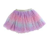 Tüllrock Kinder Mädchen, Bunt Regenbogen Prinzessin Rock 2 3 4 5 6 Jahre | Ballerina Tütü Bunter Prinzessin Feen Kostüm, Geschenk Mädchen, Violett/Dunkelviolett/Lachs