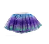 Tüllrock Kinder Mädchen, Bunt Regenbogen Prinzessin Rock 2 3 4 5 6 Jahre | Ballerina Tütü Bunter Prinzessin Feen Kostüm, Geschenk Mädchen, Violett/Dunkelviolett/Lachs
